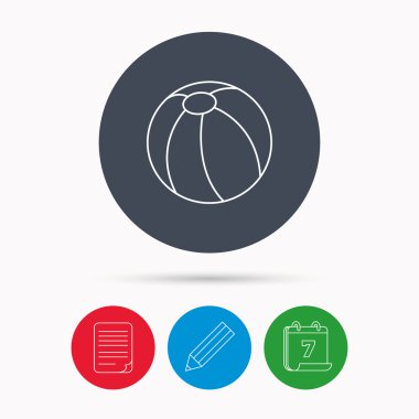 Yüzme top simgesi. Beach oyuncak işareti.