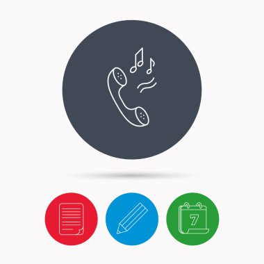 Telefon simgesi. Çağrı adı melodi.