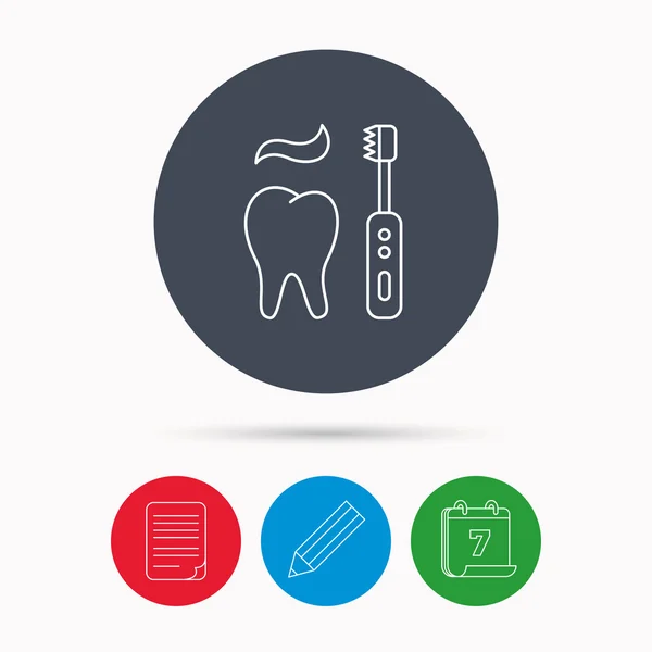 Fırçalama diş simgesi. Elektrikli diş fırçası işareti. — Stok Vektör