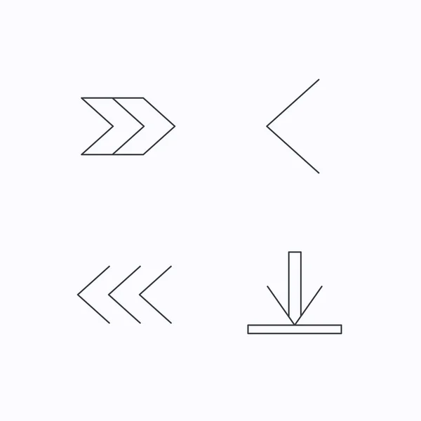화살표 아이콘입니다. 다운로드, 왼쪽 및 오른쪽 표시. — 스톡 벡터