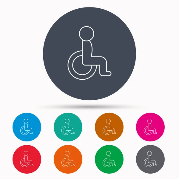 Disabled person icon. Human on wheelchair sign. — Stock Vector