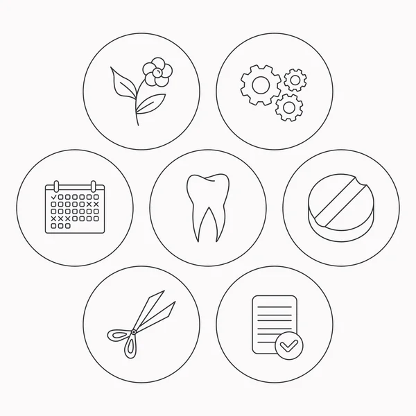 Tooth, scissors and tablet icons. — Stock Vector