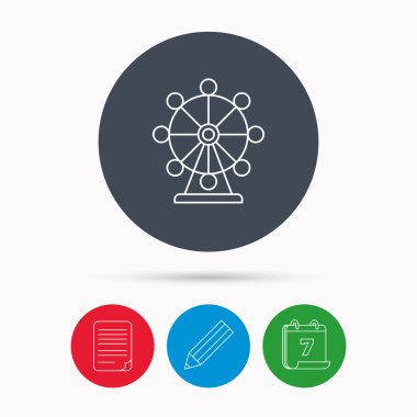 Dönme dolap simgesi. Eğlence Parkı işaret.