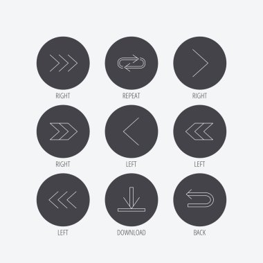 Oklar simgeler. Download, lineer işaretler tekrar.