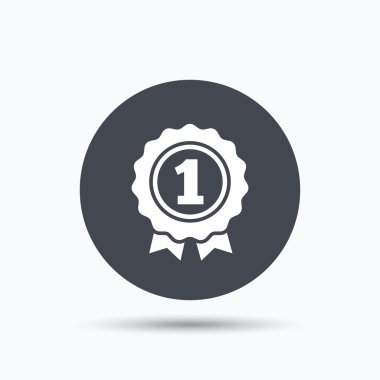 Ödül madalya simgesi. Kazanan amblemi işareti.