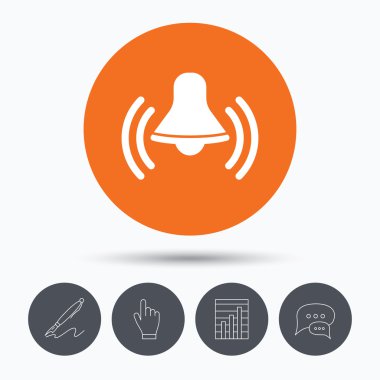 Zil simgesini. Uyarı mektubu alarm sinyali işareti.