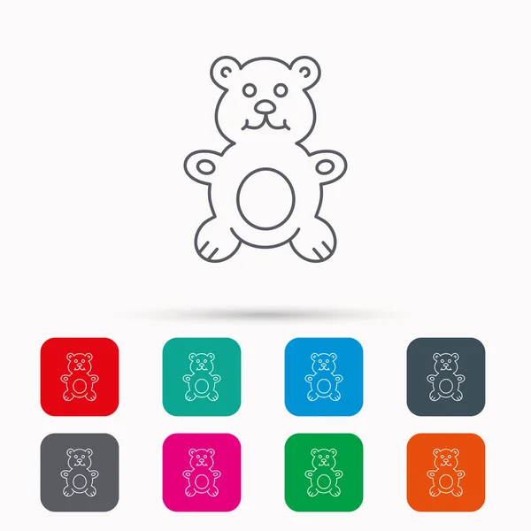 Teddybär-Symbol. Babyspielzeugschild. — Stockvektor