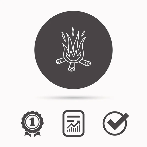 Icono de hoguera. Señal de fuego . — Vector de stock