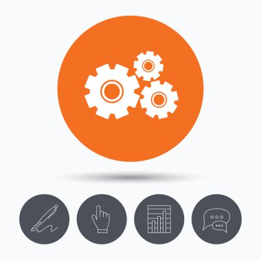 Cogwheels simgesi. Onarım hizmeti işareti.