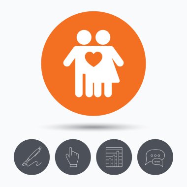 Çift simgesi tr. Geleneksel genç aile işareti.