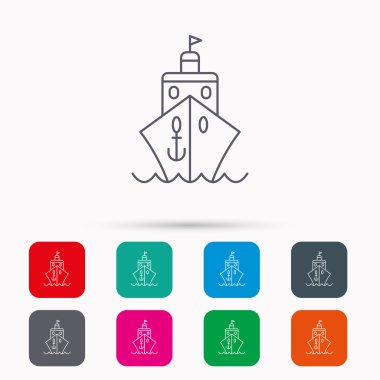 Cruise simgesi. Gemi seyahat işareti.