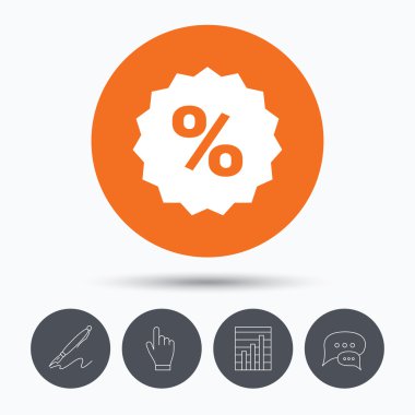 Simge indirim. Satış teklifi yıldız işareti.