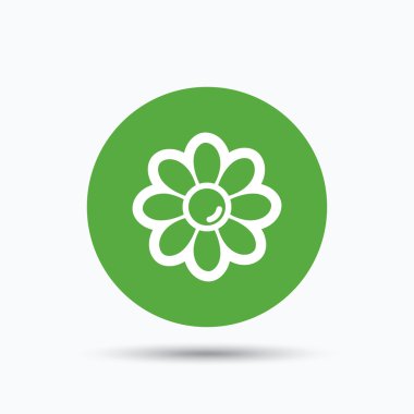 Çiçek simgesi. Çiçekçi bitki yaprakları işareti ile.