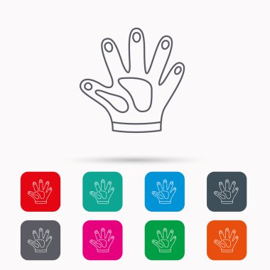 İnşaat eldiven simgesi. Tekstil koruma.