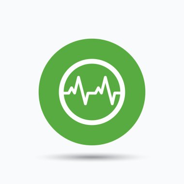 Kalp atışı simgesi. Kardiyoloji sembolü.