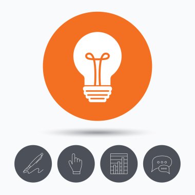 Ampul simgesi. Lamba aydınlatma işareti.