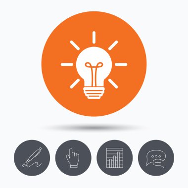 Ampul simgesi. Lamba aydınlatma işareti.