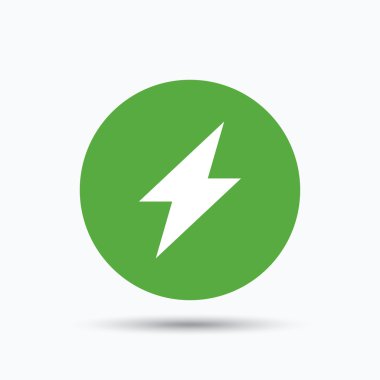 Yıldırım ikonuna. Elektrik enerji güç işareti.