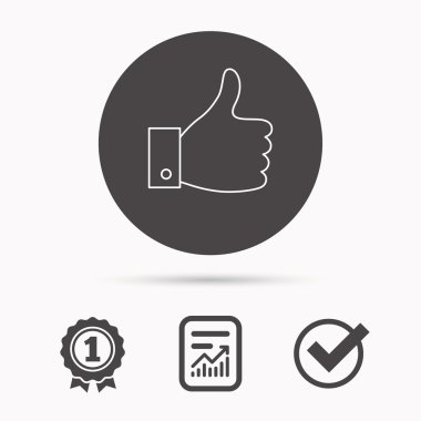 Yukarı gibi simge başparmak. Süper cool oy işareti.