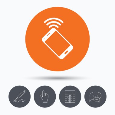 Cep telefonu simgesi. Cep telefonu iletişim.