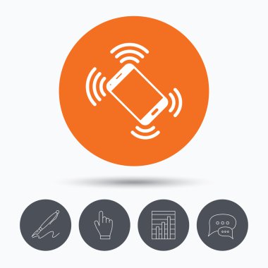 Akıllı telefon arama simgesi. Hareket eden telefon.