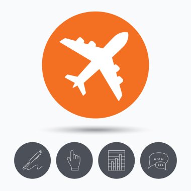 Uçak simgesi. Uçuş taşıma işareti.