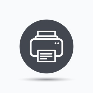 Yazıcı simgesi. Baskı teknolojisi işareti Makaleler.