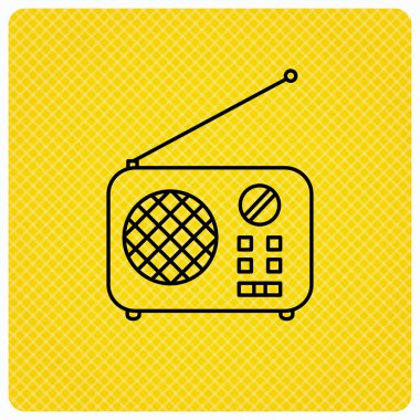 Radyo simgesi. Retro müzik alıcısı işareti.