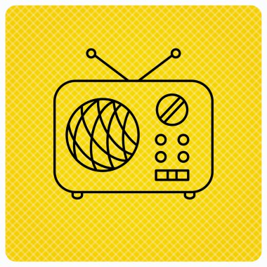Radyo simgesi. Retro müzik alıcısı işareti.