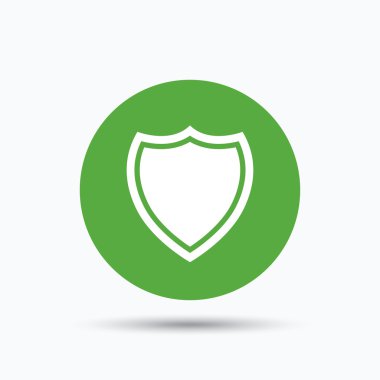 Kalkan koruma simgesi. Savunma ekipman işareti.