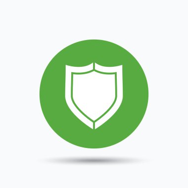 Kalkan koruma simgesi. Savunma ekipman işareti.