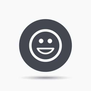 Mutlu gülümseme simgesi. Smiley kahkaha ifade işareti.