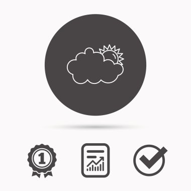 Güneşli bir gün simgesi. Yaz işareti.