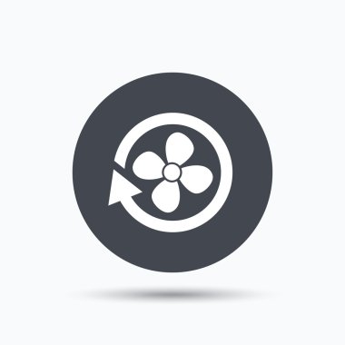 Havalandırma simgesi. Hava havalandırma veya fan işareti.