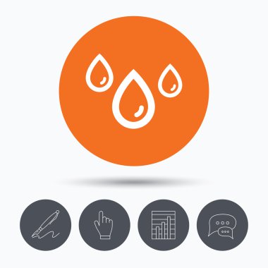 Su damla simgesi. Yağmurlu hava işareti.