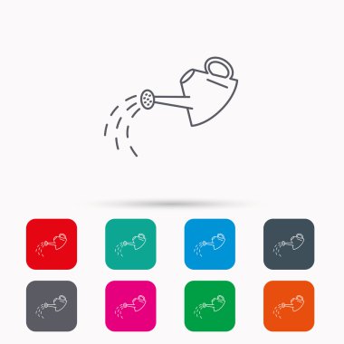 Sulama tenekesi simgesini. Bahçıvan ekipman işareti.