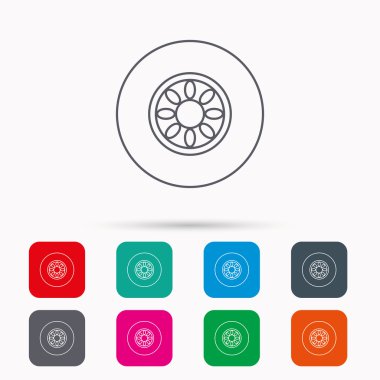 Araba tekerlek simgesi. Otomobil servisi işareti.