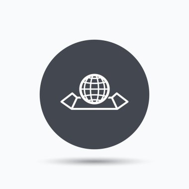 Dünya harita simgesi. Küre işareti.