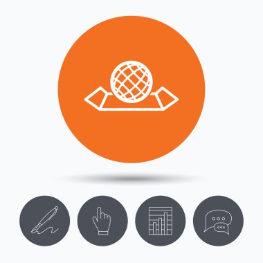 Dünya harita simgesi. Küre işareti.