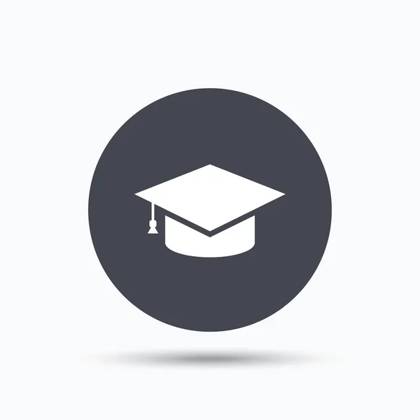 Icono de educación. Señal de la tapa de graduación . — Vector de stock