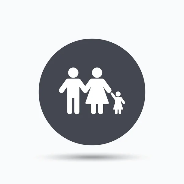 Familie pictogram. Vader, moeder en kind tekenen. — Stockvector