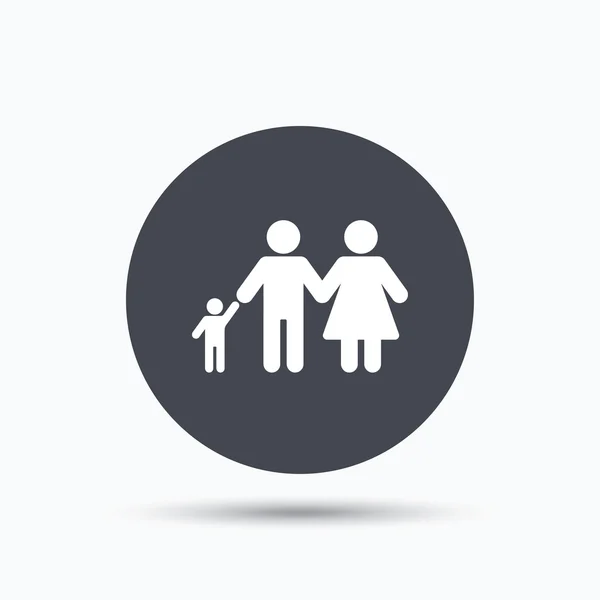 Familie pictogram. Vader, moeder en kind tekenen. — Stockvector