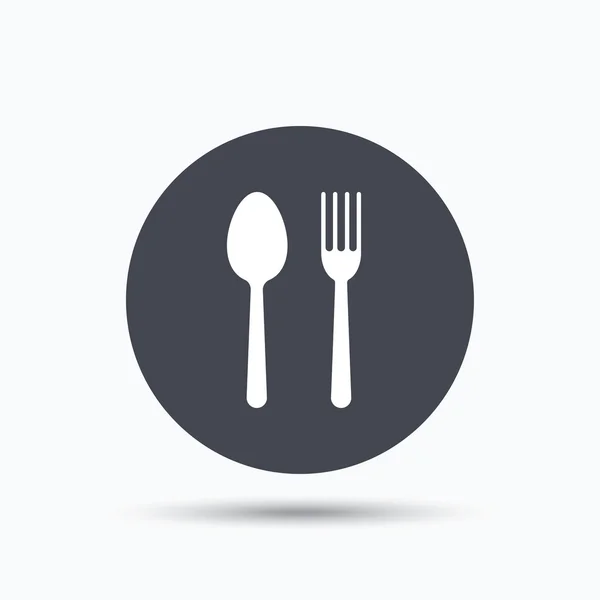 食物的图标。叉子和勺子的标志. — 图库矢量图片