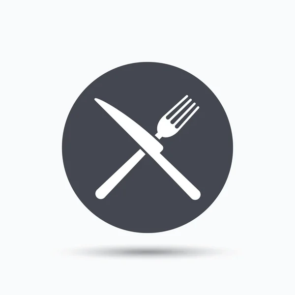 Fork and knife icons. Cutlery sign. — Stock Vector