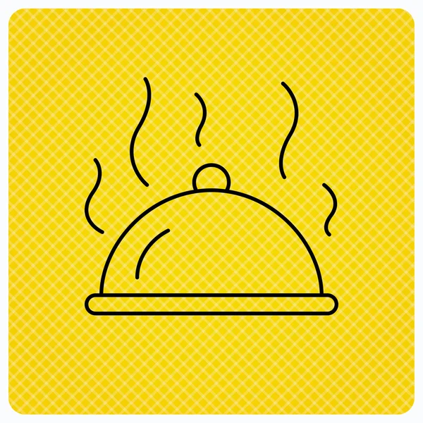 Icono de cloche restaurante. Signo de comida caliente . — Vector de stock