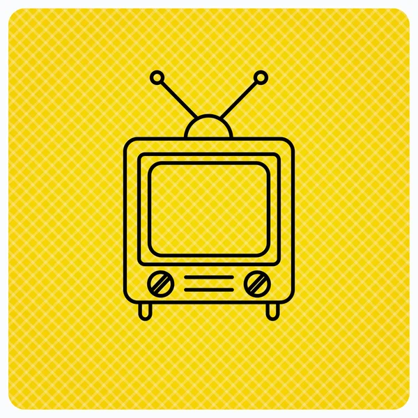 Retro tv icon. Television with antenna sign. — Stock Vector