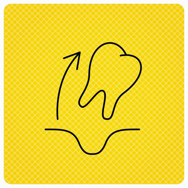 Tand utvinning ikon. Dental paradontosis tecken. — Stock vektor