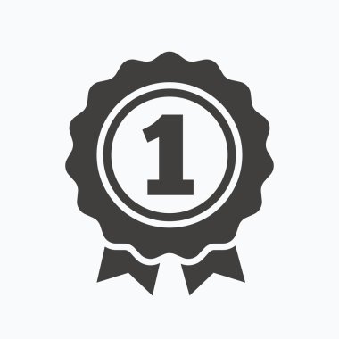 Ödül madalya simgesi. Kazanan amblemi işareti.