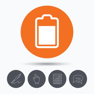 Pil güç simgesi. Akümülatör işareti şarj.