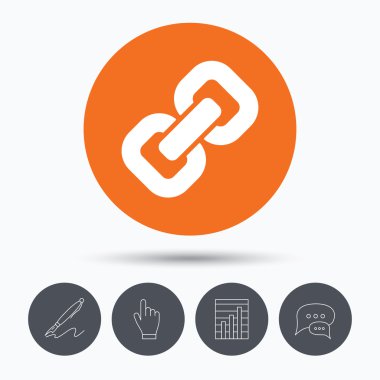 Zincir simgesi. Internet web köprü işareti.